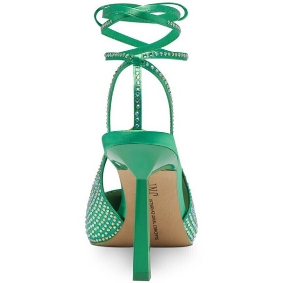 I.N.C. International Concepts Womens Sandaze Ankle-Tie Pointed Green Pumps 6M - Picture 3 of 5